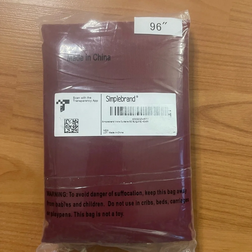 Simple brand NWT 2 burgandy curtains 42x96”